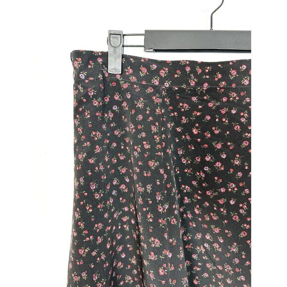 Vintage Bentley Floral‎ Y2K Skirt Black White Floral Dark Large 31” Grunge Midi - Picture 2 of 8